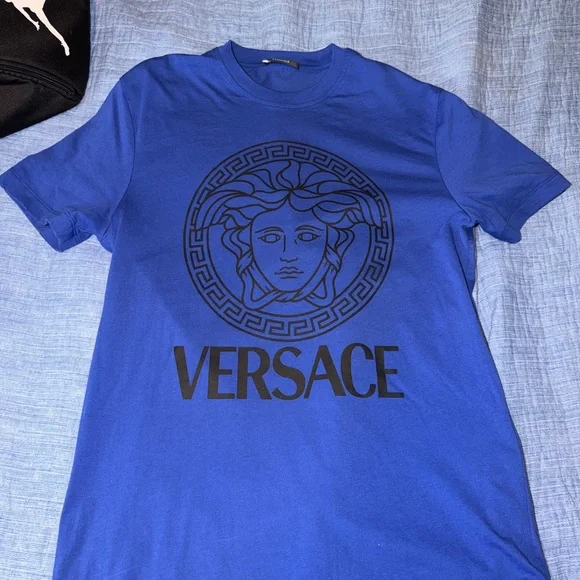 Versace Blue Medusa Graphic T-Shirt
